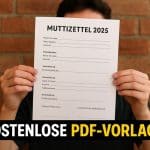 Muttizettel-Vorlage 2025 – Muttizettel zum Ausdrucken als kostenloses PDF