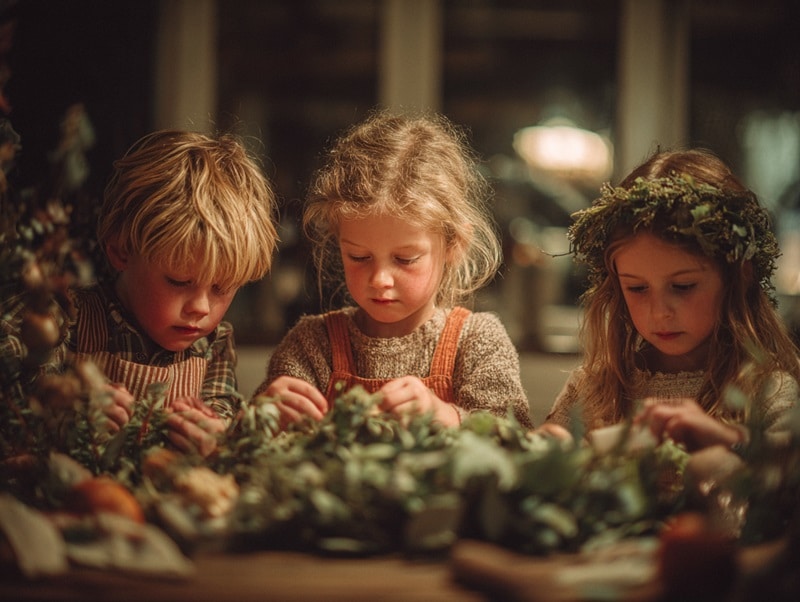 Adventskranz basteln mit Kindern